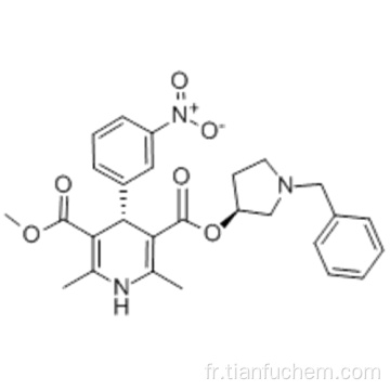 (+) - (3&#39;S, 4S) -1-benzyl-3-pyrrolidinyl-méthyl-1,4-dihydro-2,6-diméthyl-4- (3-nitrophényl) -3,5-pyridinedicarboxylate CAS 104713-75-9